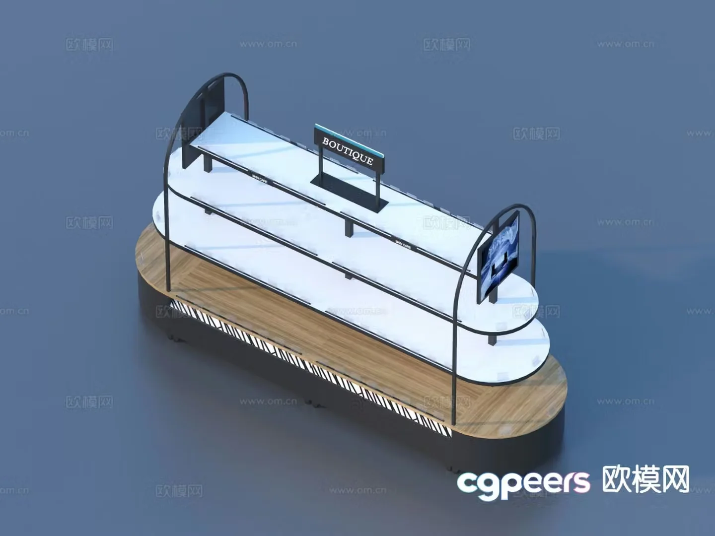 Modern showcase shelf display stand 3d model