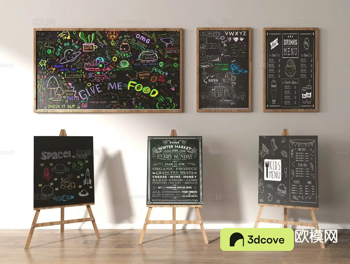 billboard graffiti wall chalk drawing small blackboard