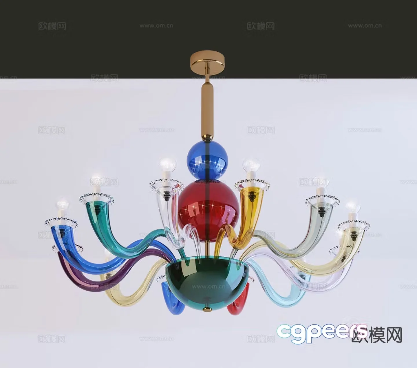 Light luxury chandelier hall chandelier 3d model