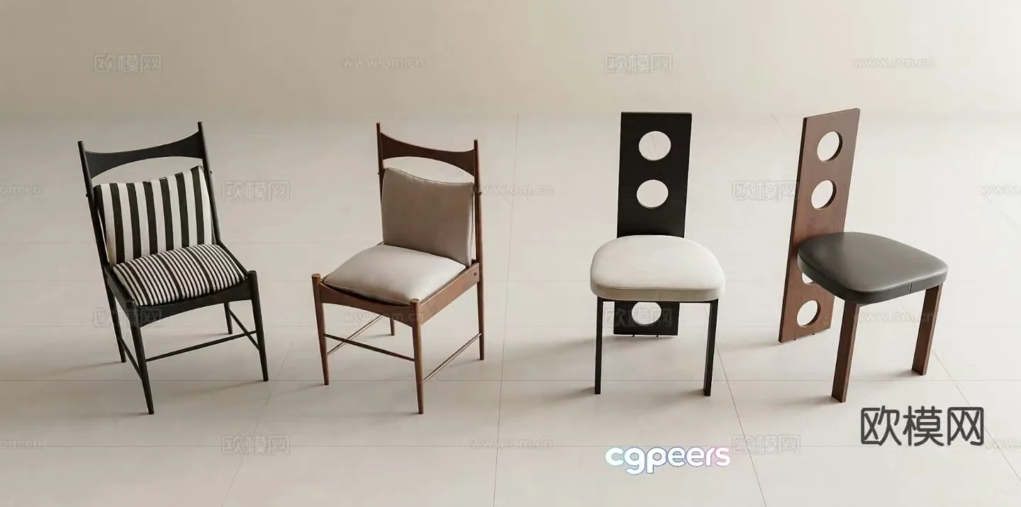 Medieval style chair dining chair 3d model