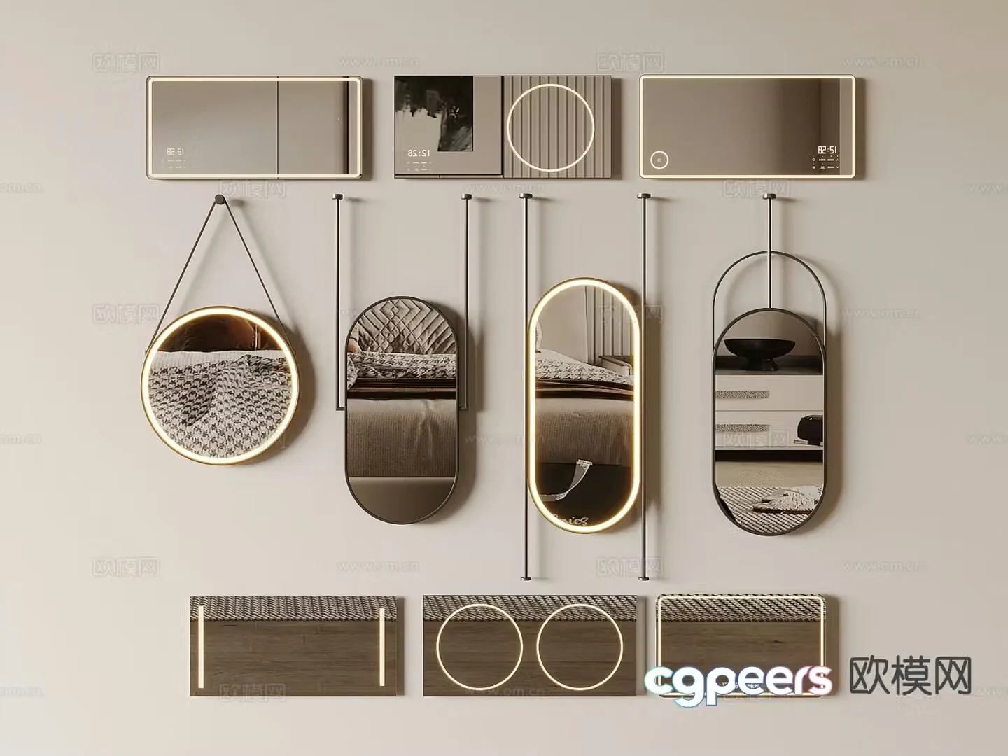 Smart mirror cosmetic mirror decorative mirror bathroom mirror 3D model