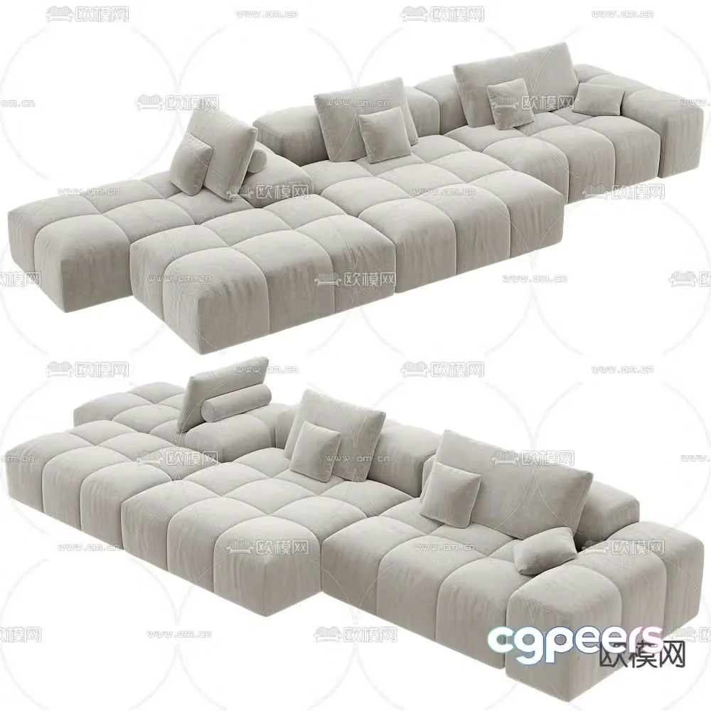 Modular sofa multi-person sofa 3d model