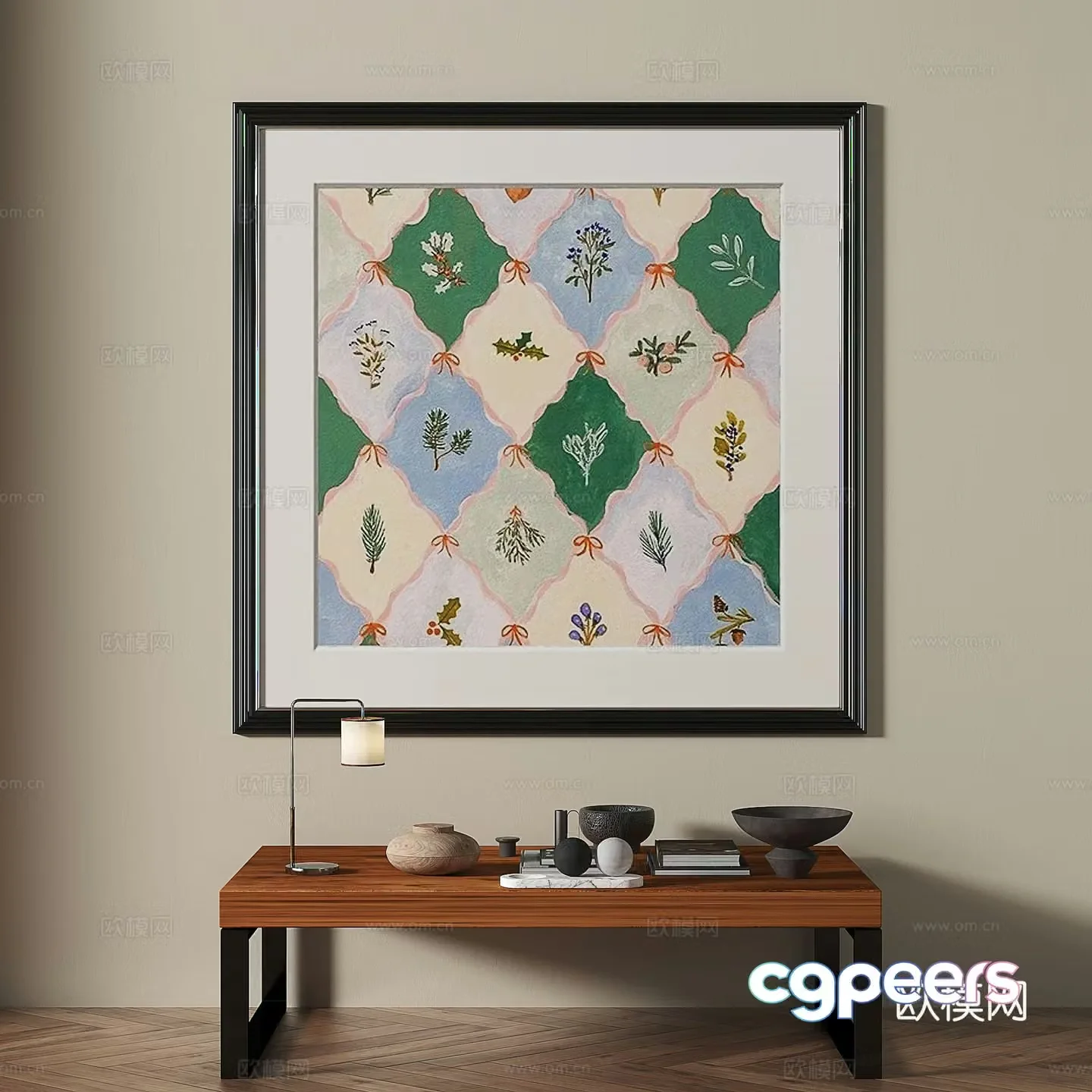 Modern medieval retro decorative painting 3d model