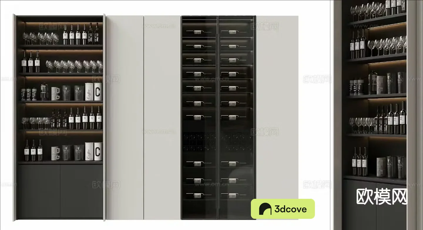 Glass wine cabinet high cabinet