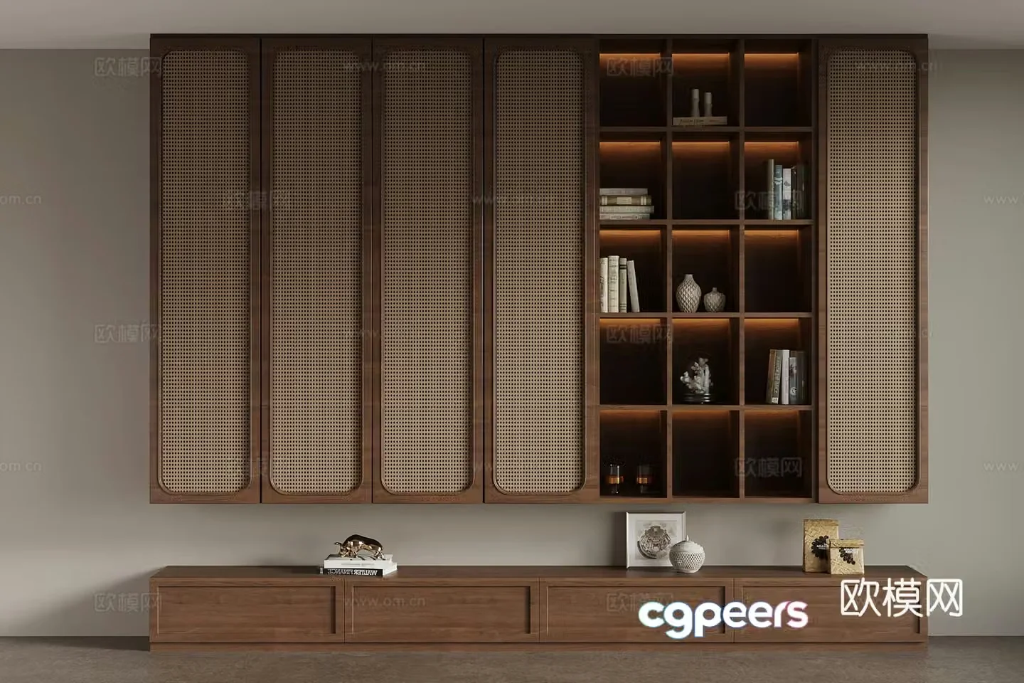 3D model of medieval style bookcase