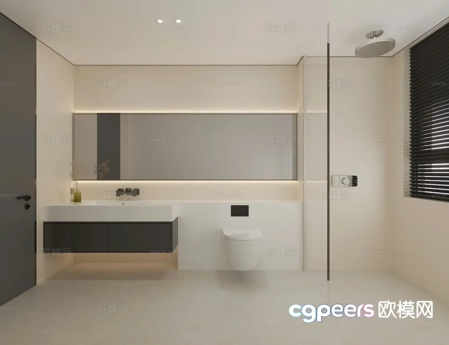 Cream style bathroom bathroom 3d model