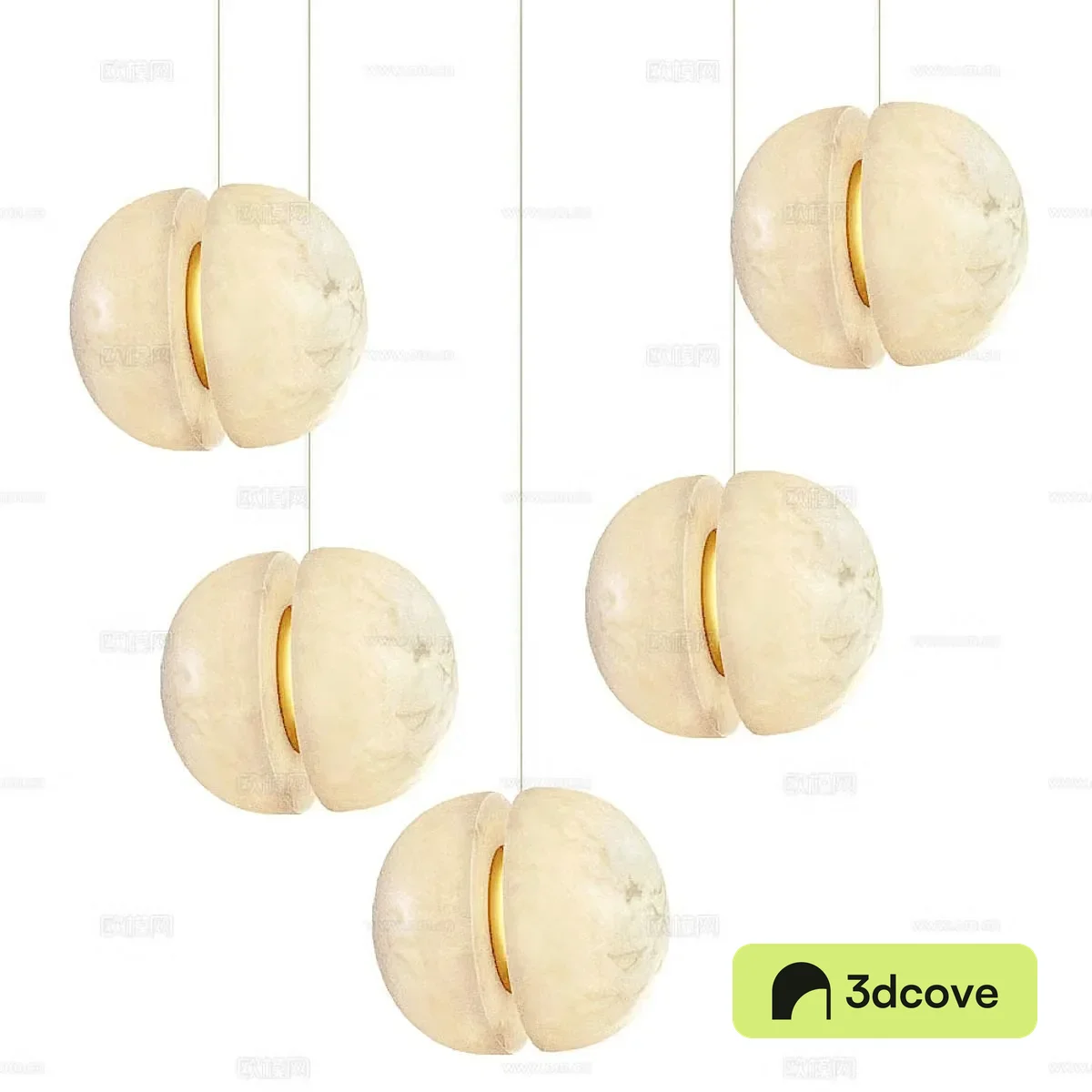 Modern translucent stone chandelier