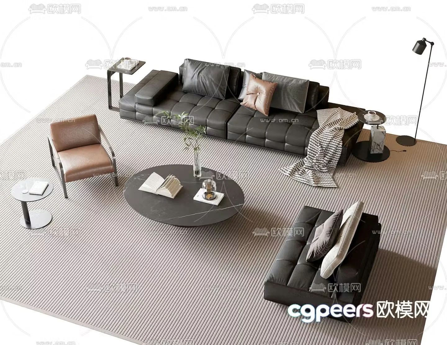 Modern sofa set 3d model