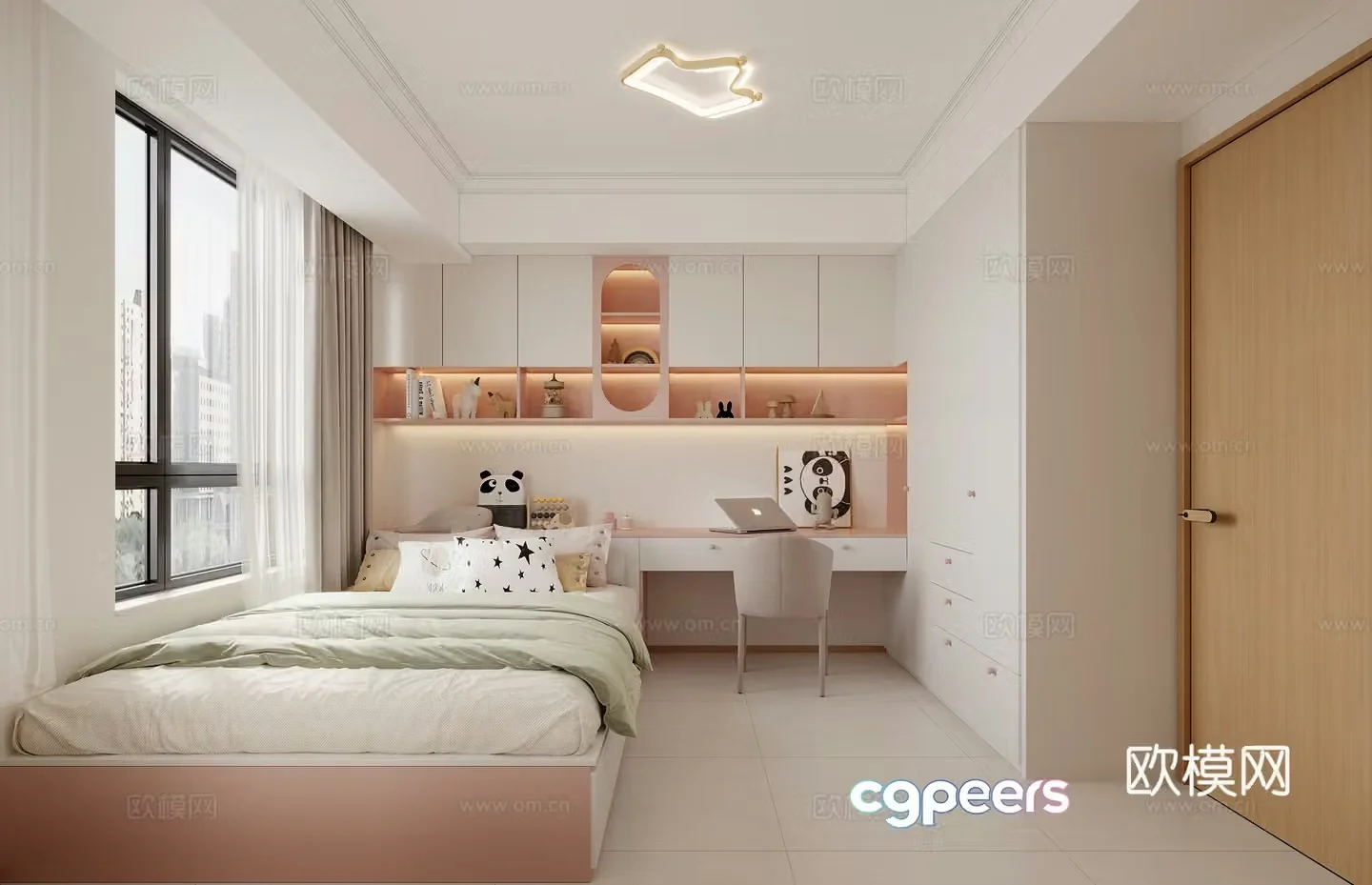 Creamy children’s room 3d model