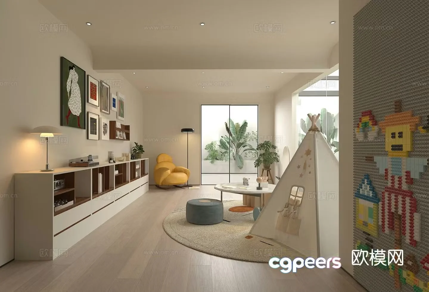 Modern children’s room toy room 3d model