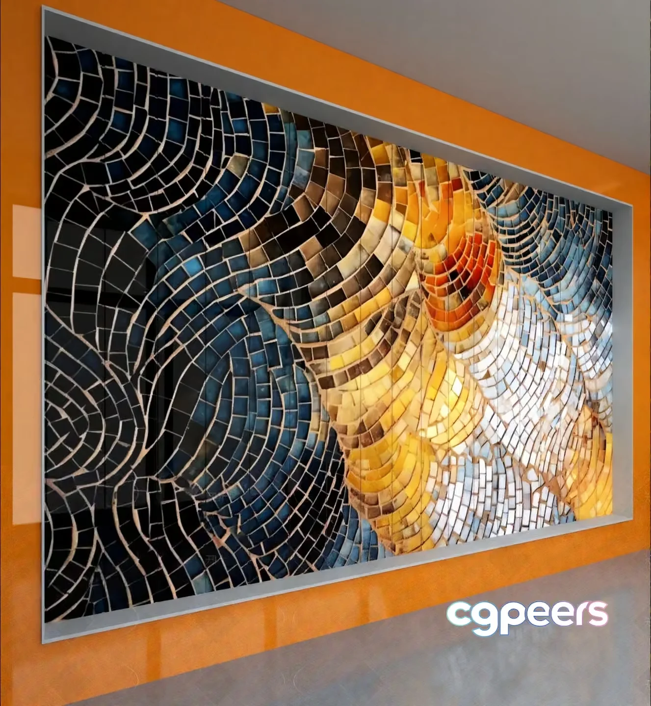 Abstract Mosaic Artwork 3D Model – 19773 – VRAY Render