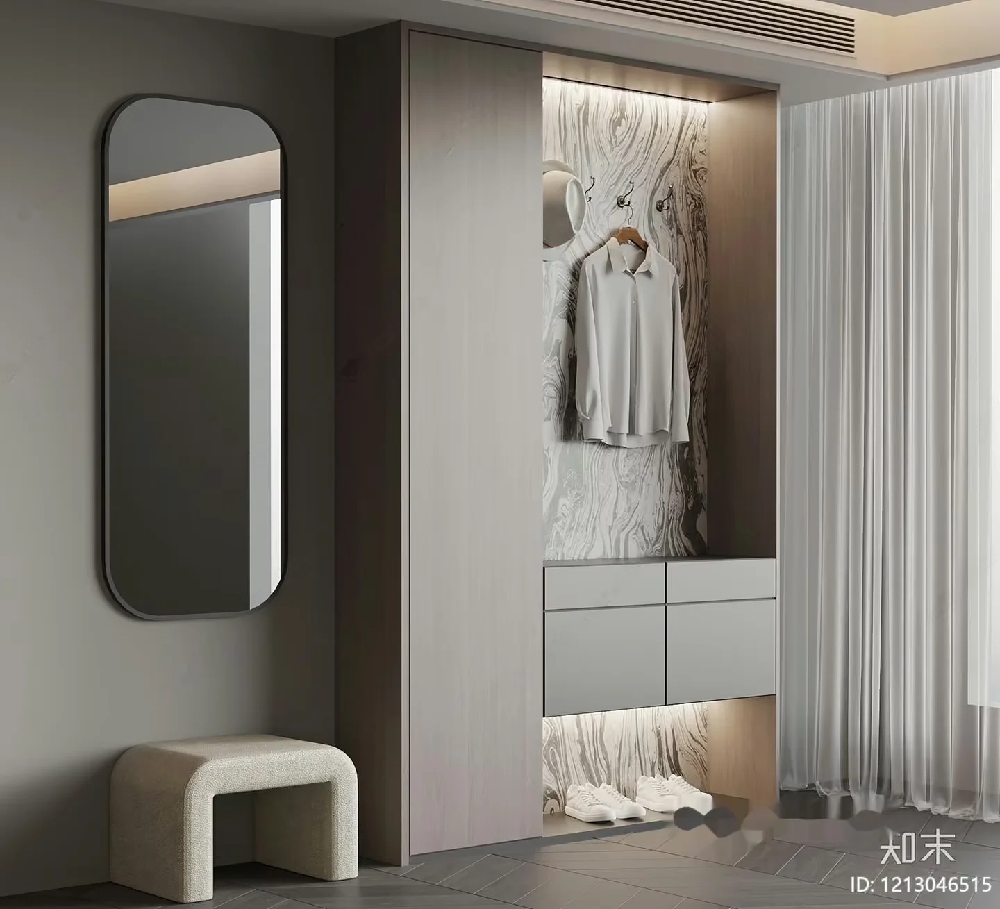 Modern Minimalist Closet 3D Model – 6910 – VRAY Render