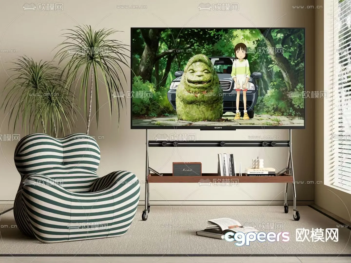 Stand TV Picture View TV LCD TV 3D model