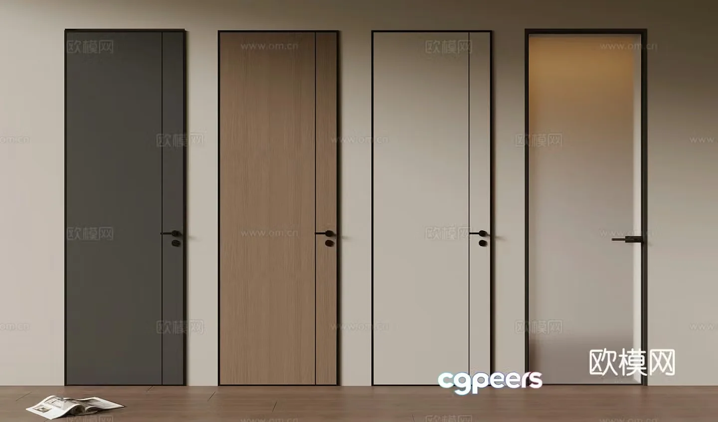 Modern Door Interior Door Glass Door 3D Model