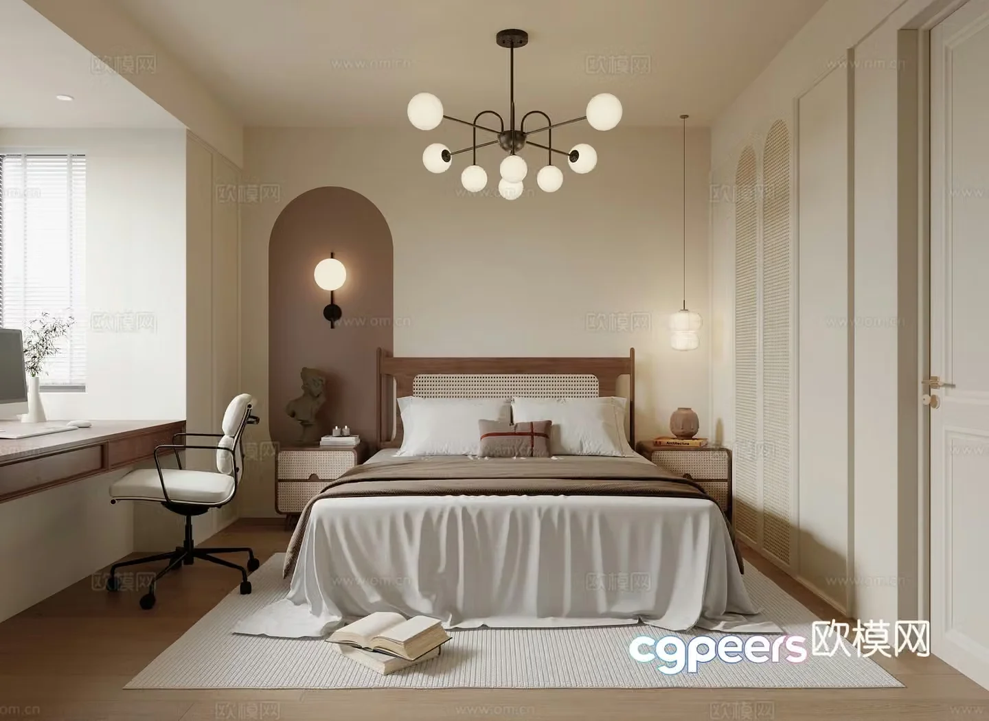 Middle-aged bedroom 3d model