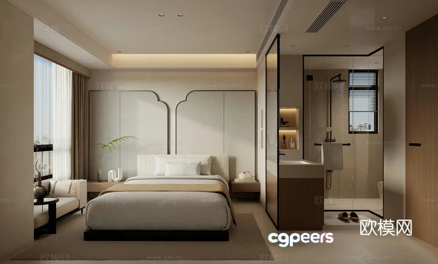 Wabi Sai Hotel Room King Room 3D Model