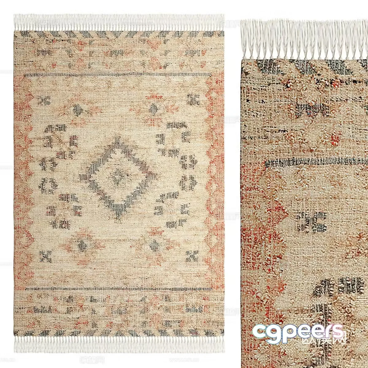 American carpet tassel carpet 3d model