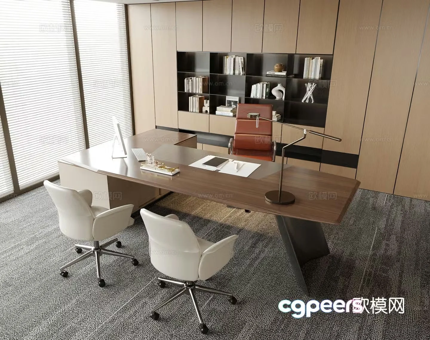 Modern boss office desk chair chair desk chair office office chair 3d model