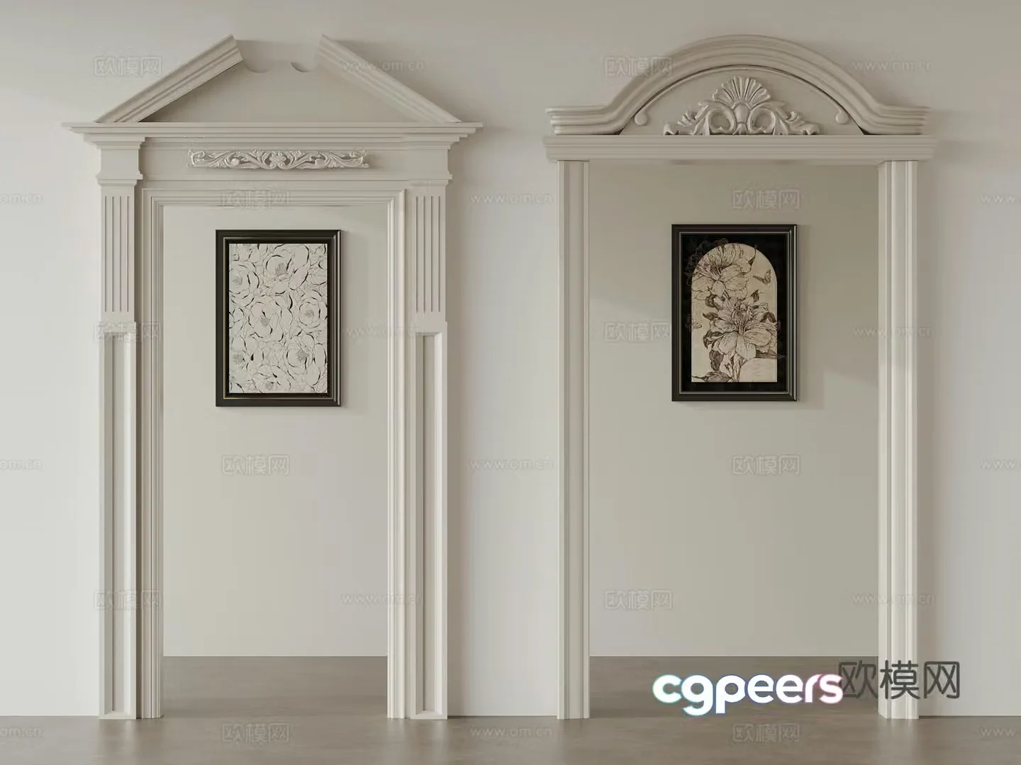 Door cover French door cover 3d model
