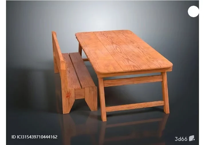 Wooden Children’S Table And Chair Set 3D Model – 2225 – VRAY Render