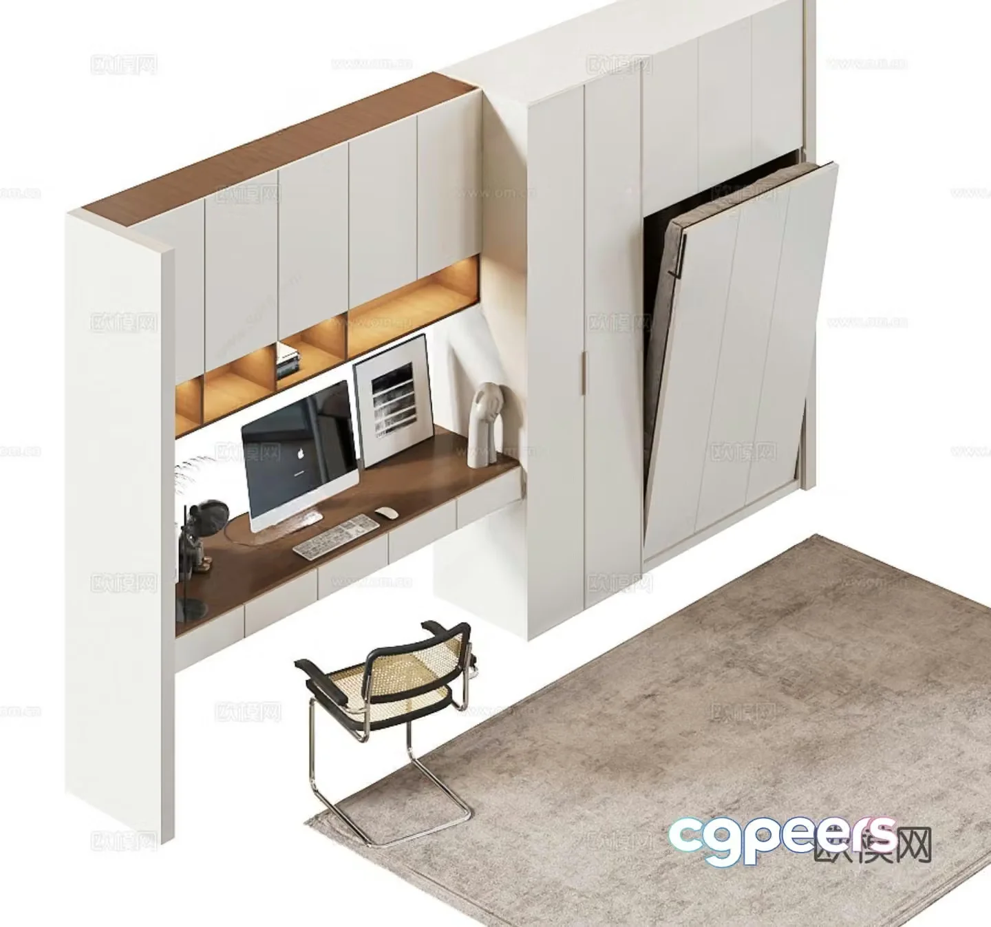 Modern folding bed 3d model