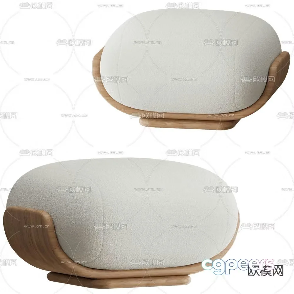 Modern sofa stool 3d model