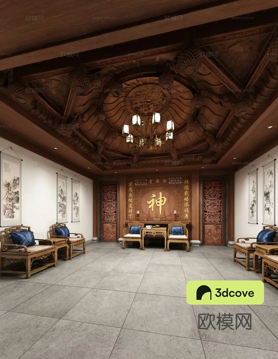 Chinese style courtyard gatehouse