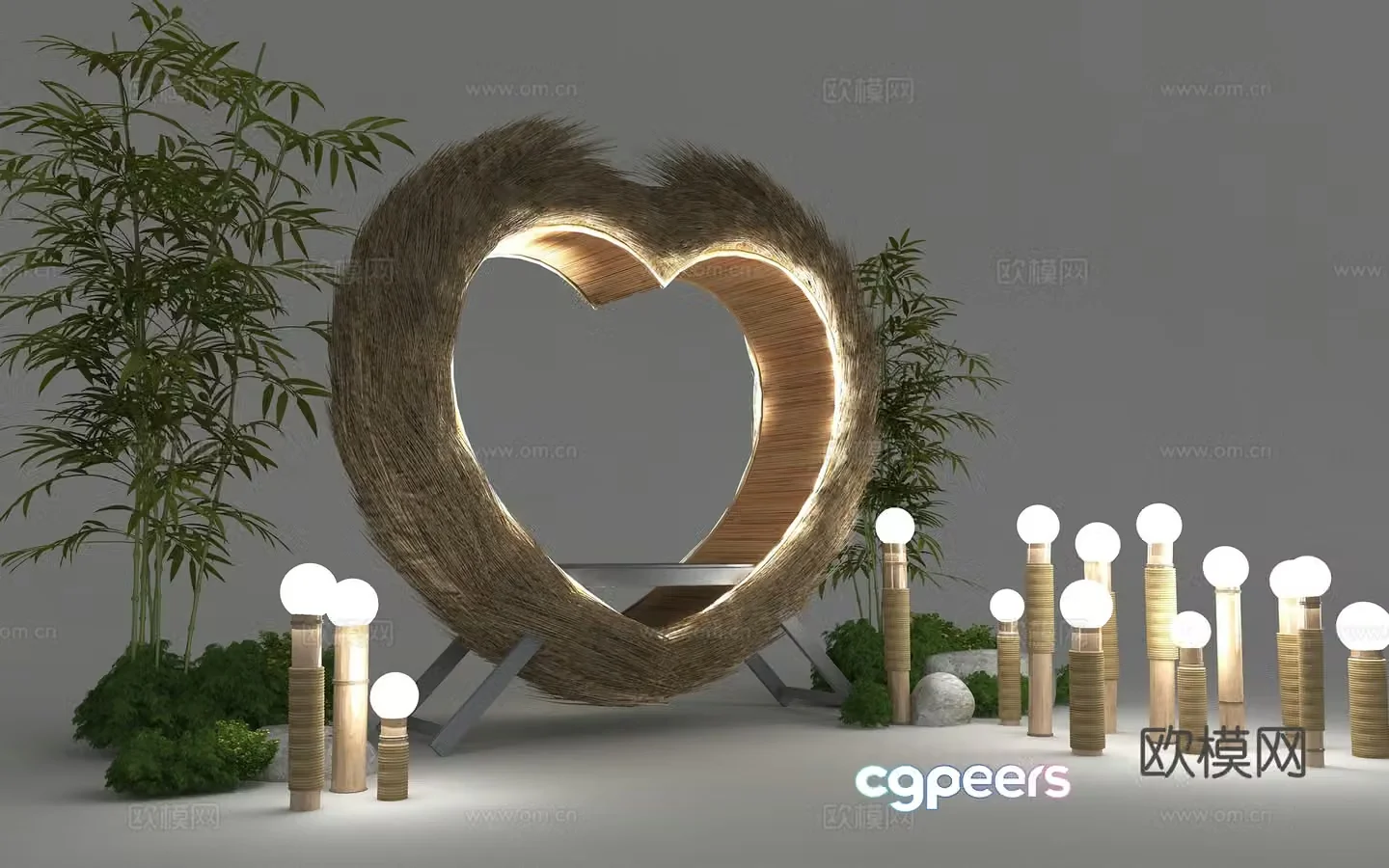 Modern outdoor seating 3d model