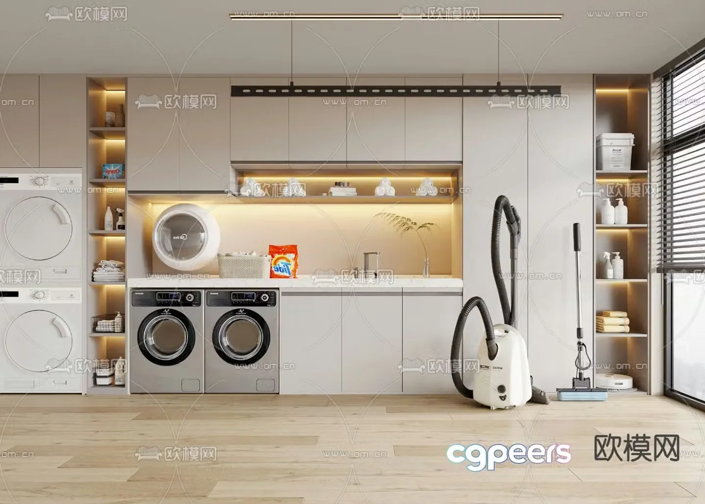 Washing cabinet balcony cabinet 3d model