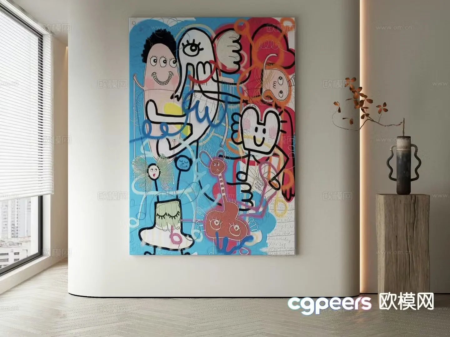 Modern art painting graffiti painting decorative painting 3d model