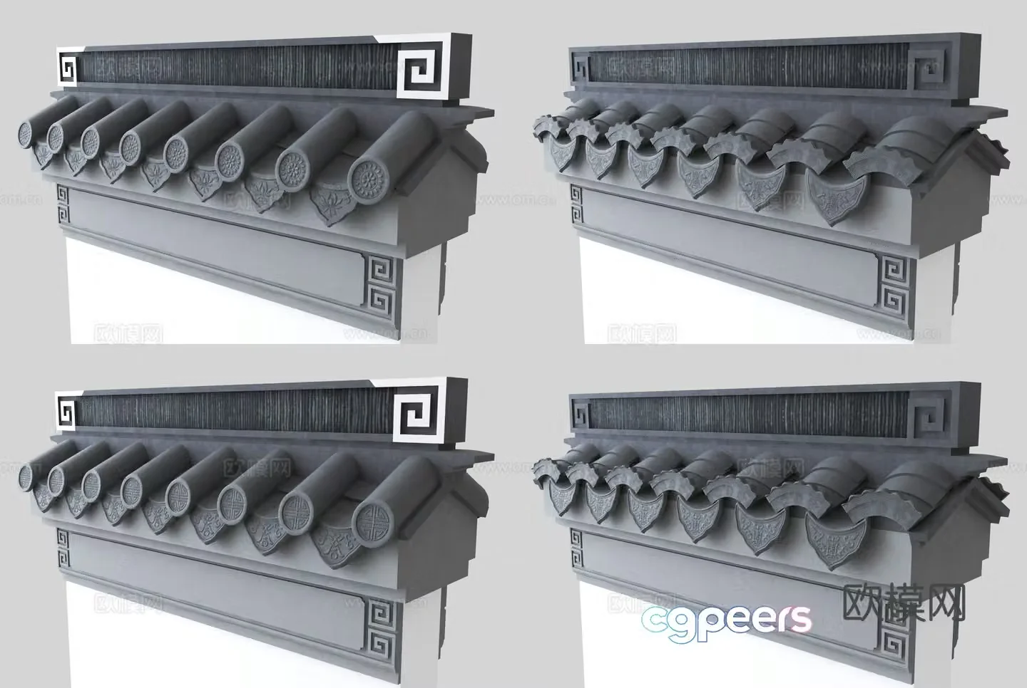 Fence courtyard wall horse head wall 3d model