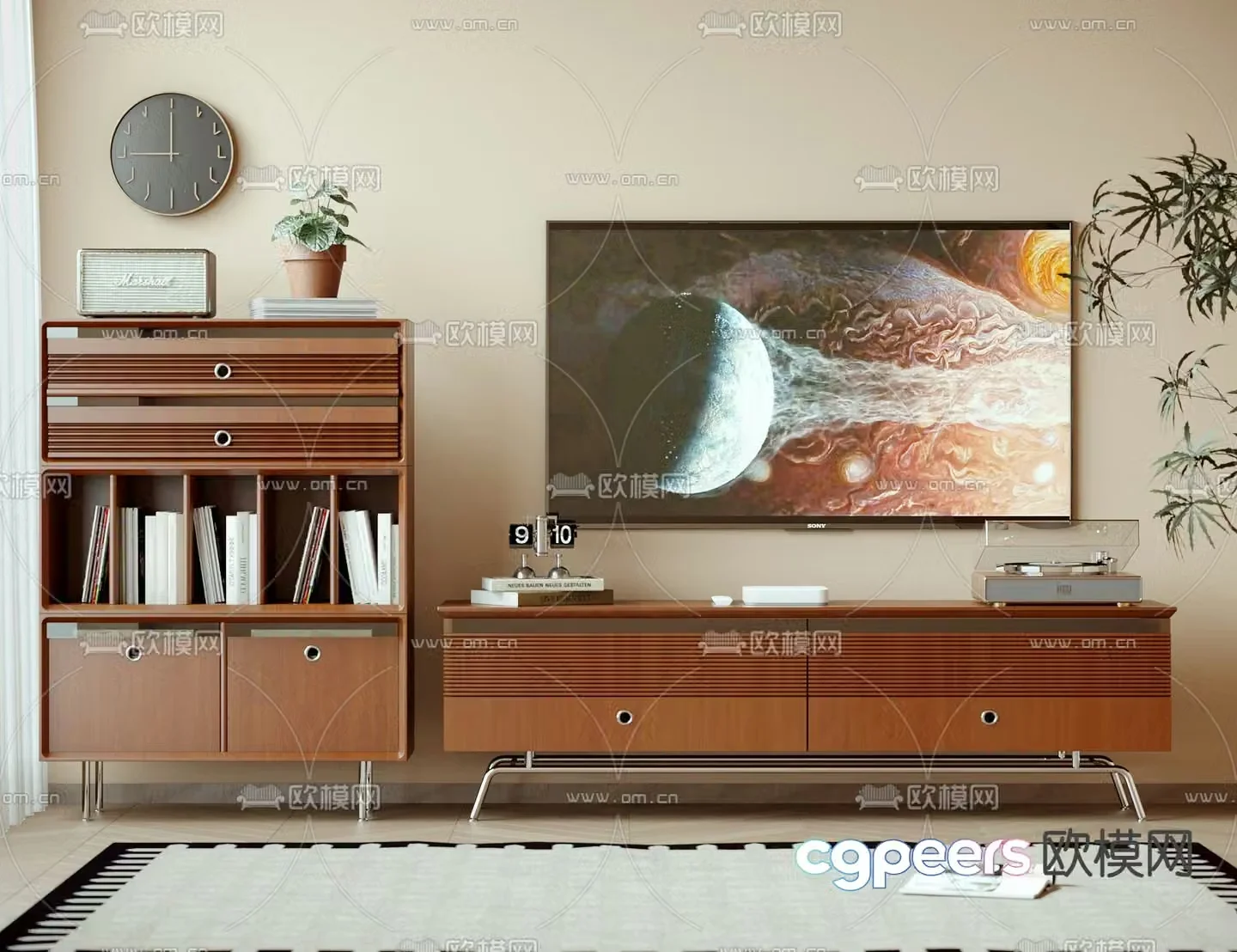 Medieval style TV cabinet 3D model