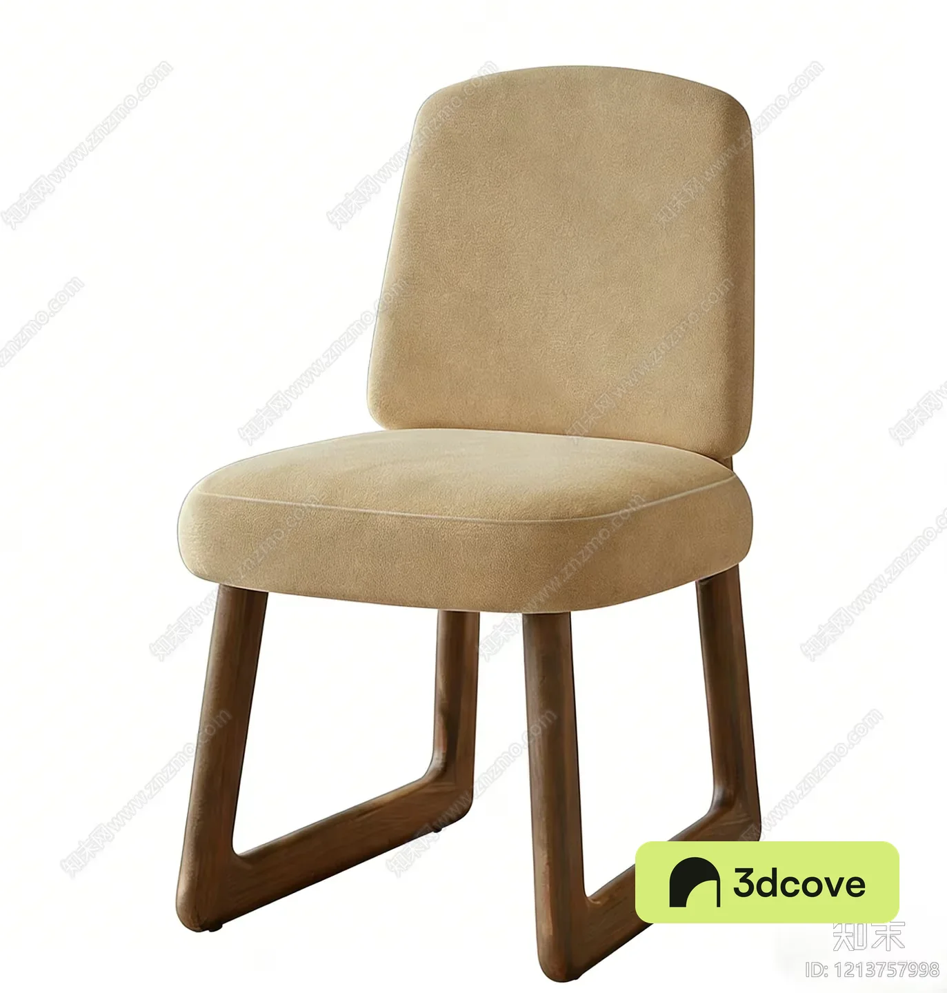 Modern Chair With Beige Upholstery