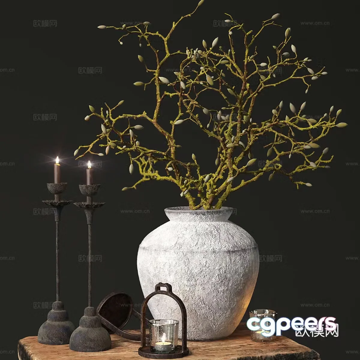 New Chinese vase flower art 3D model
