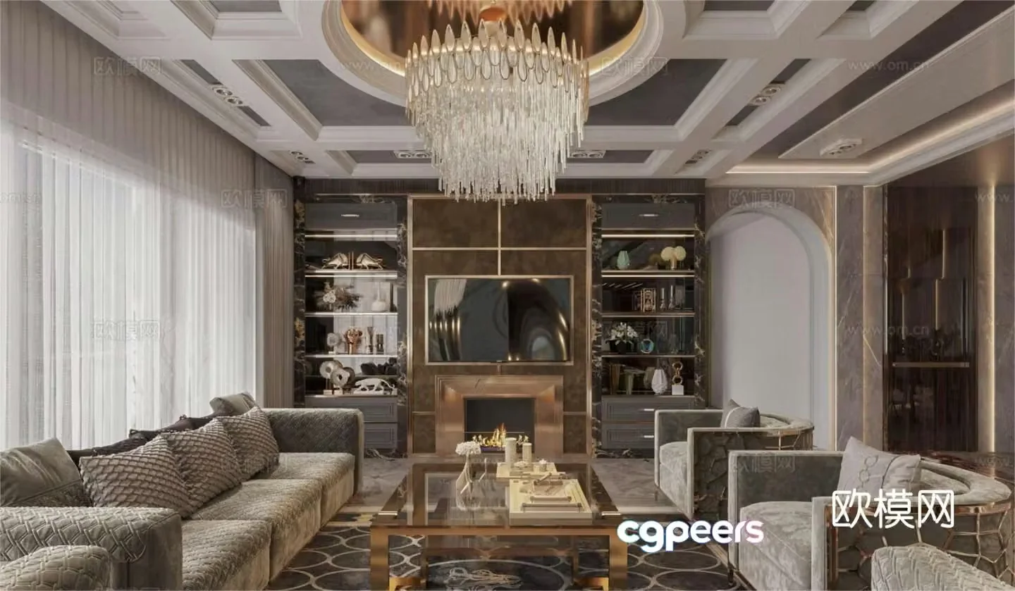 Light luxury restaurant 3D model