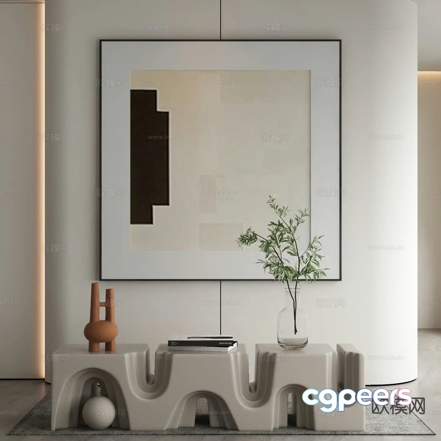 Wabi-sabi art painting texture painting decorative painting 3d model