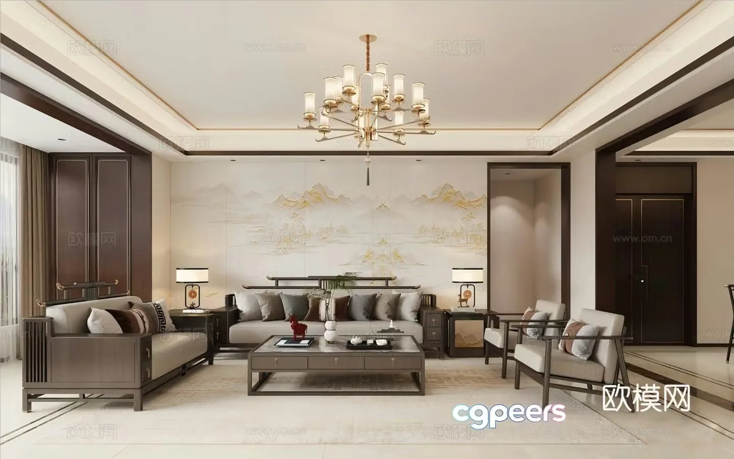 New Chinese living room 3D model