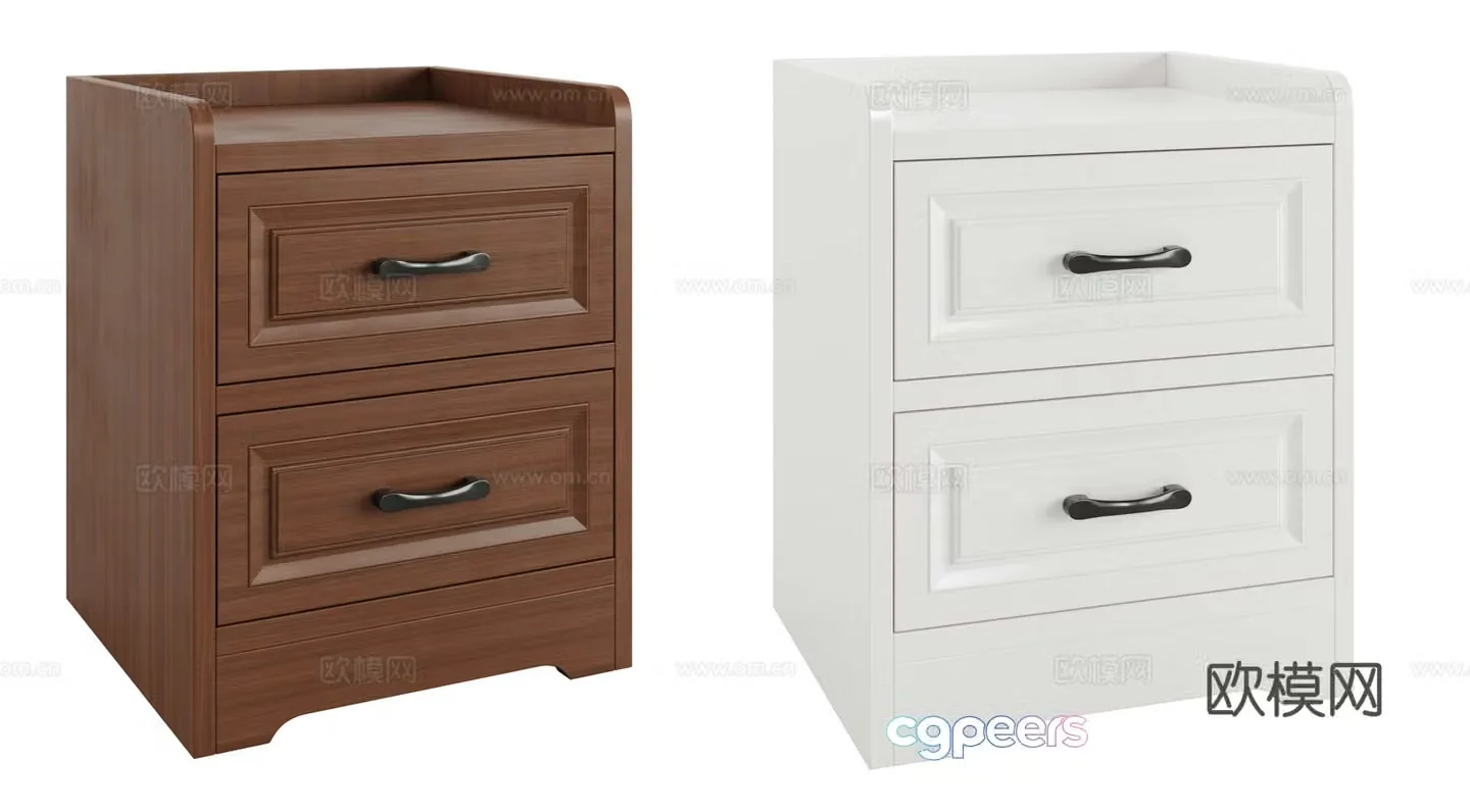 chest of drawers side cabinet bedside table 3d model
