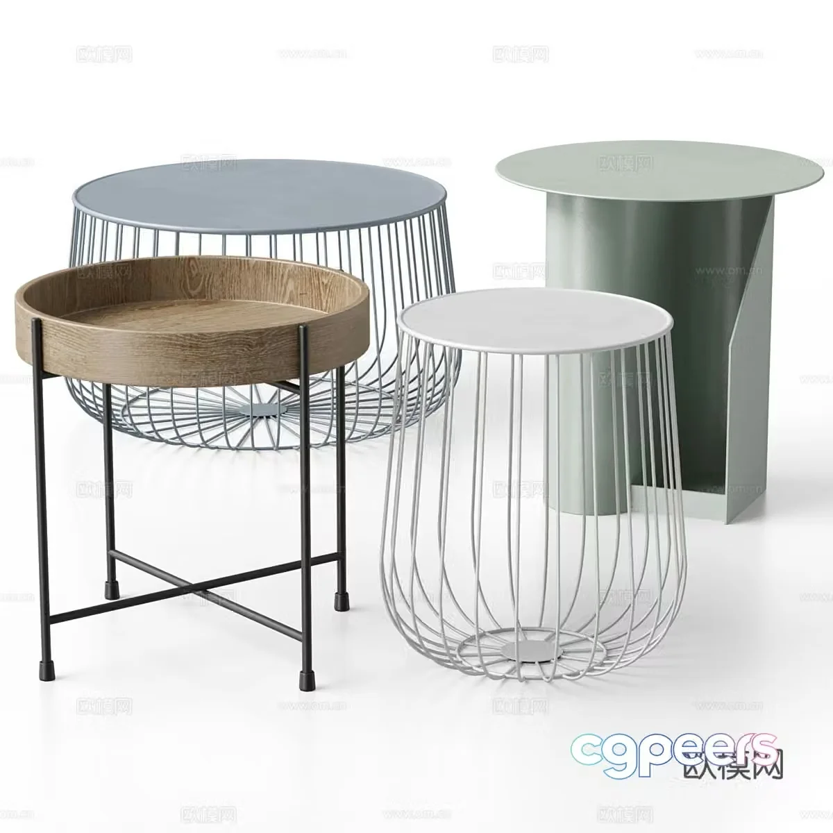 Modern Italian coffee table combination 3D model