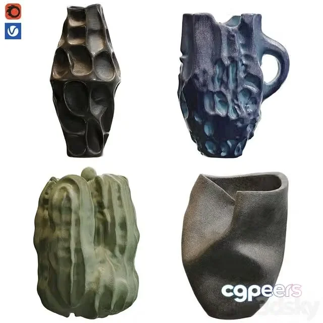 3ds Max Free – Decor (4 vases)