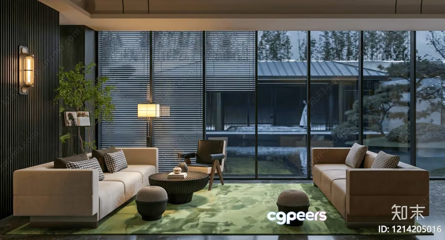 Modern Living Room 3D Model – 17901 – VRAY Render