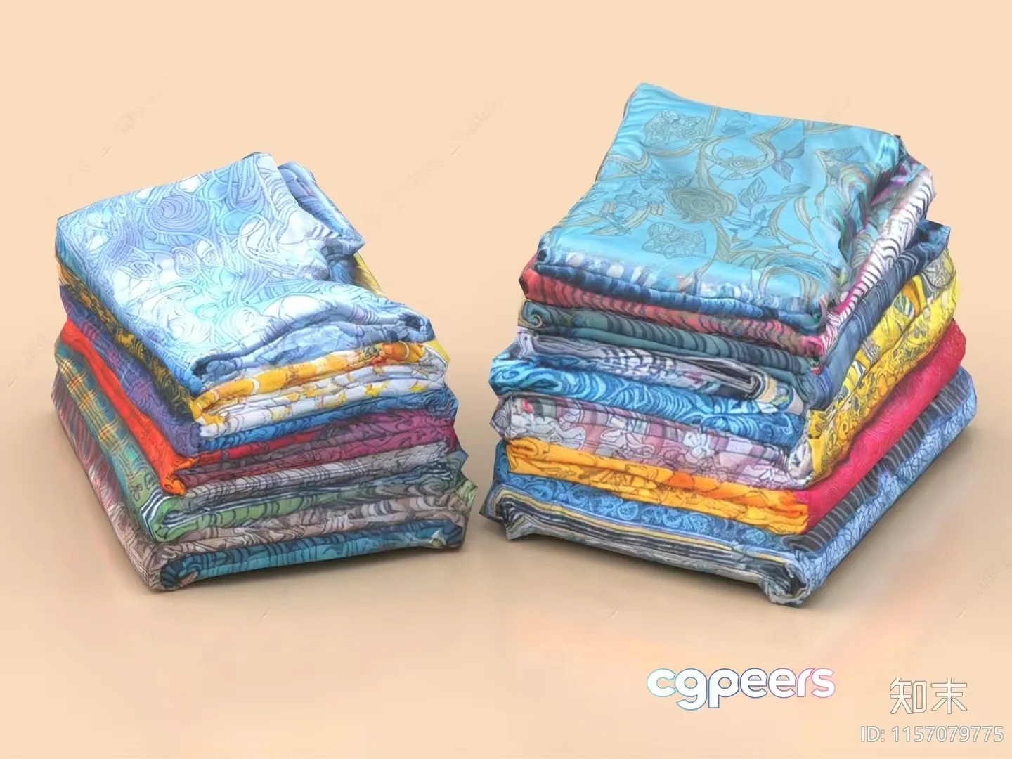 A Stack Of Folded Blankets 3D Model – 11147 – VRAY Render