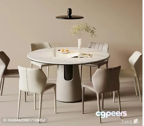 Modern Round Dining Table 3D Model – 12633 – VRAY Render
