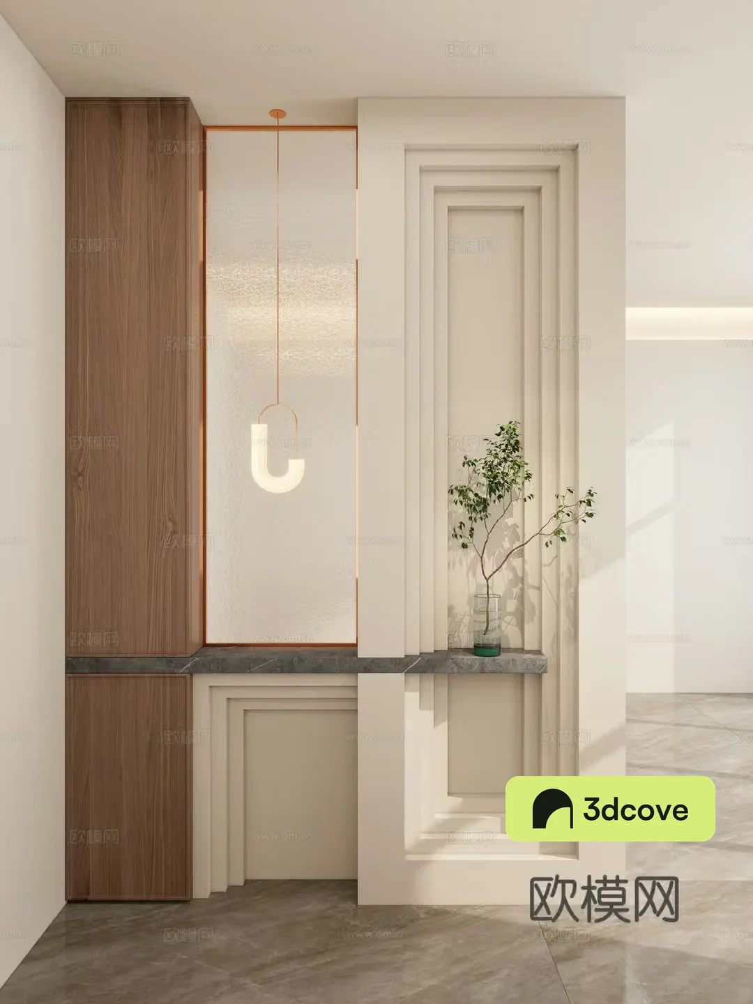 Italian China Co. Ltd. Scapa stacked ice cracked glass door partition entrance