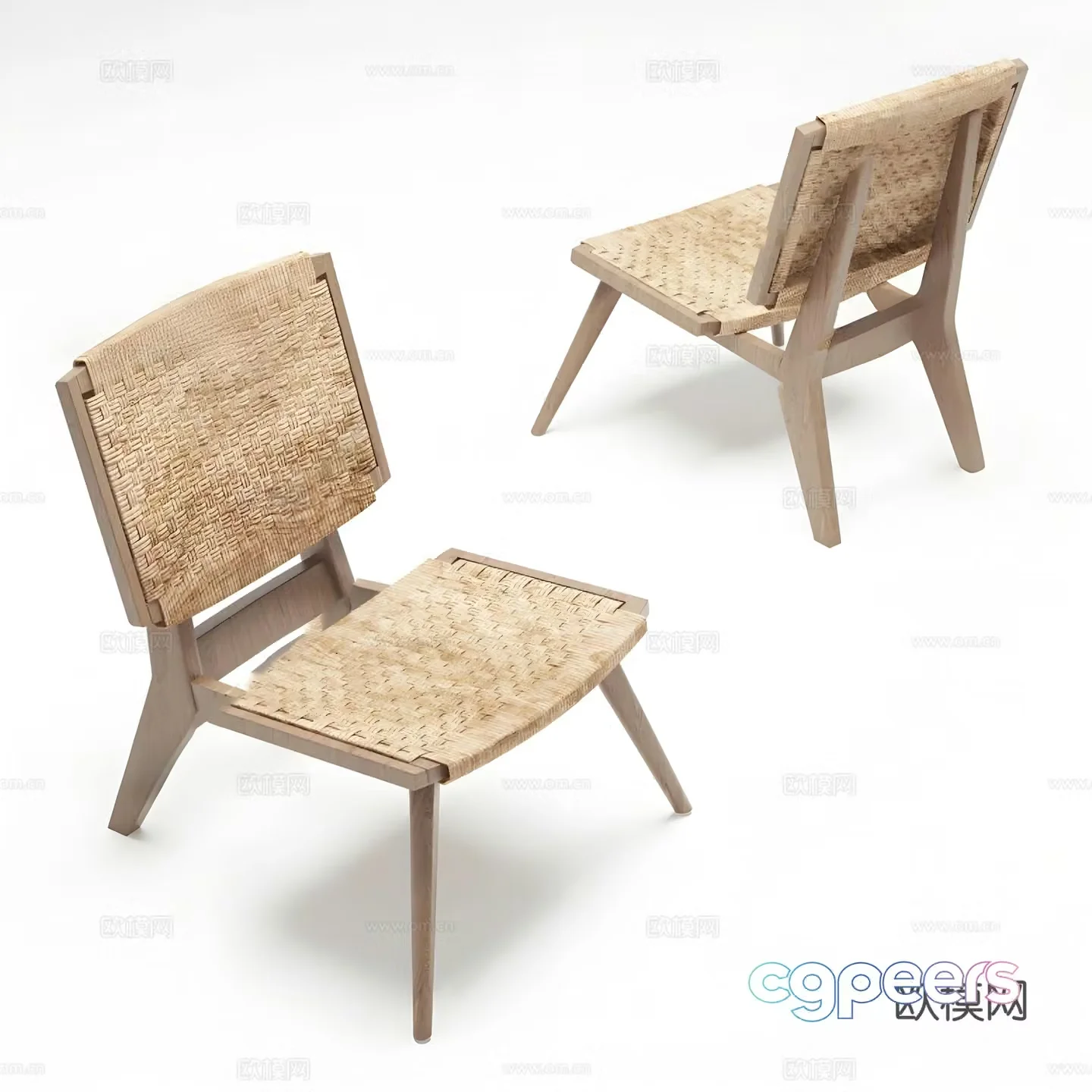 Log knitted leisure chair 3d model