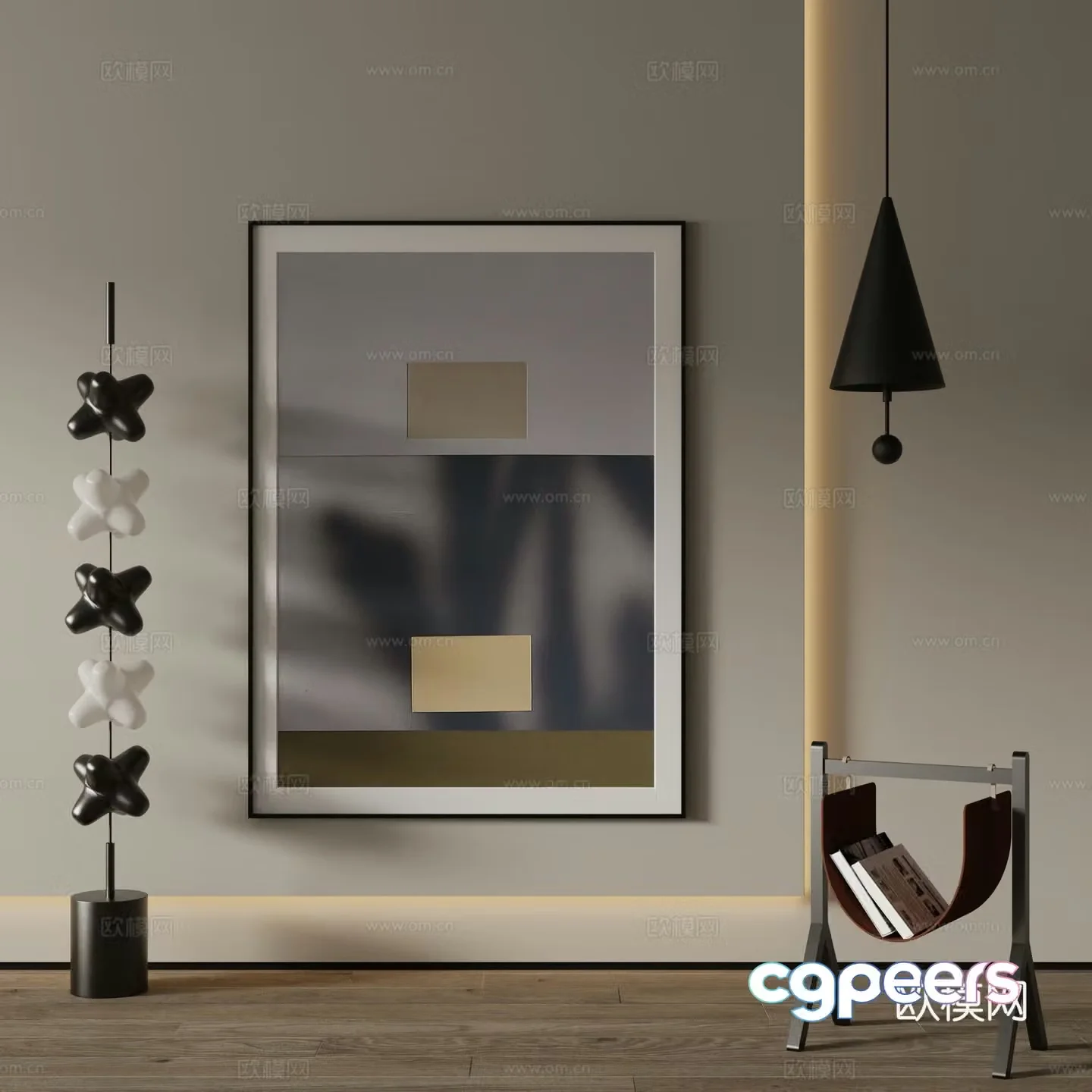 Modern Art Painting Decorative Painting 3D Model