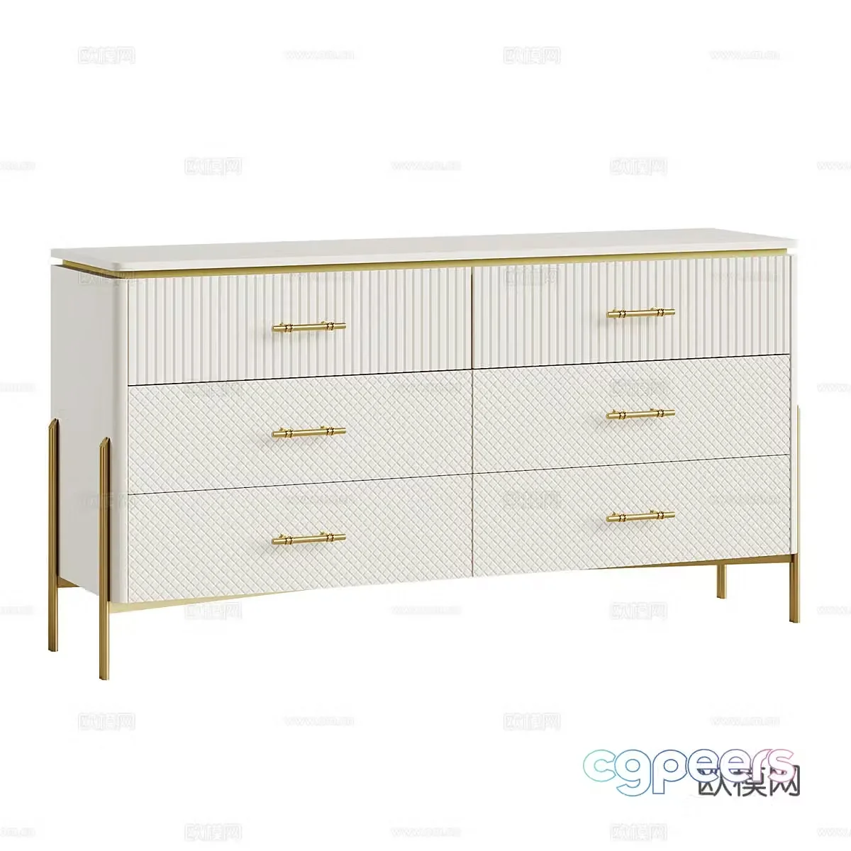 Creamy wind side cabinet Storage cabinet Decorative cabinet Storage cabinet Entrance cabinet Milk white chest of cabinet 3D model