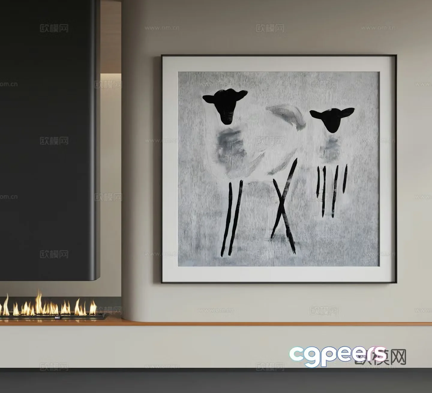 Modern hanging paintings Modern abstract hanging paintings Modern Italian hanging paintings Modern light luxury hanging paintings Modern simple 3D model
