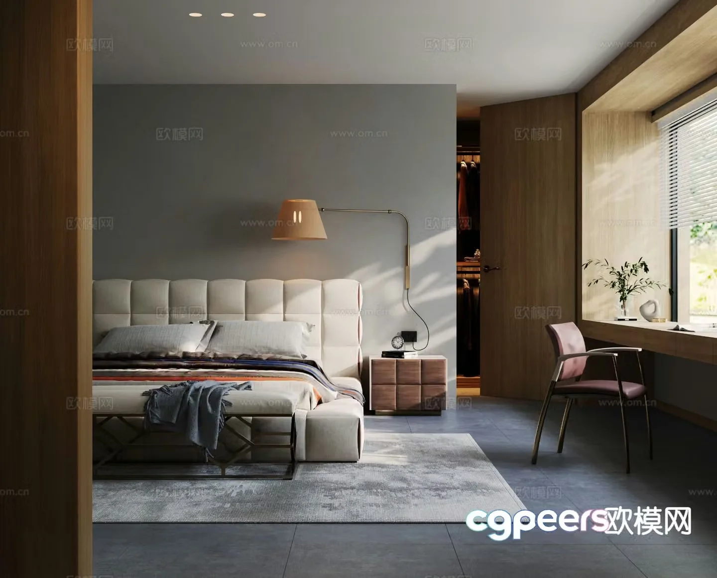 Modern bedroom master bedroom 3d model