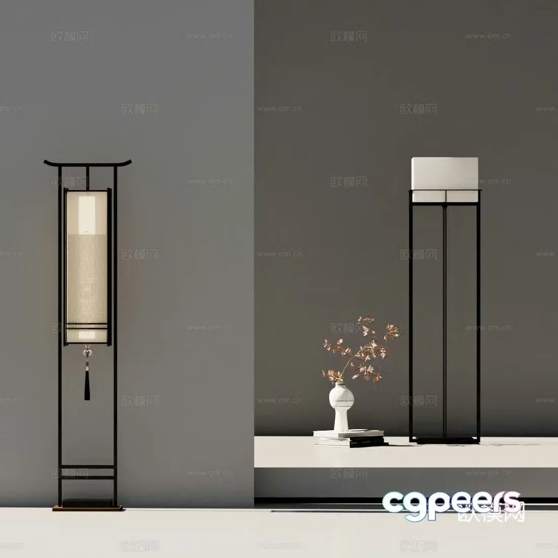 New Chinese style floor lamp Floor lamp 3D model